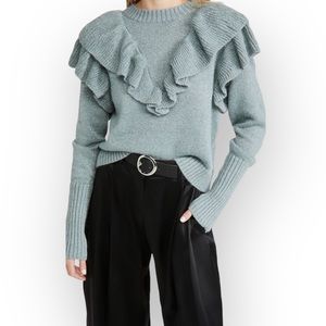 FARM Rio Metallic Ruffle Sweater